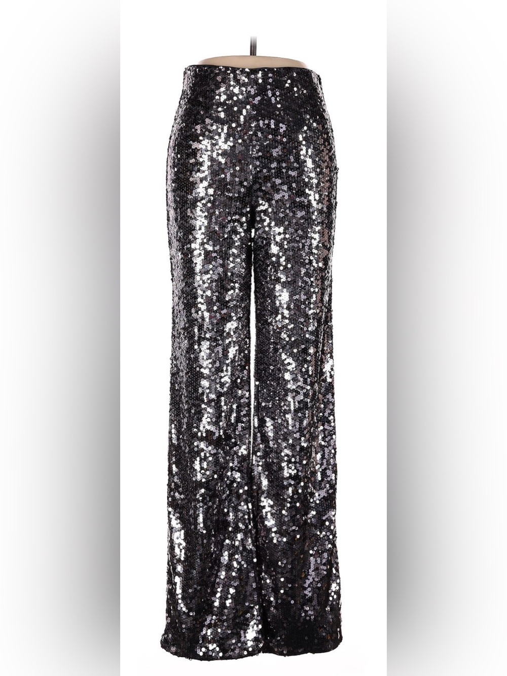 Good American Black Sequin Wide-Leg Pants
